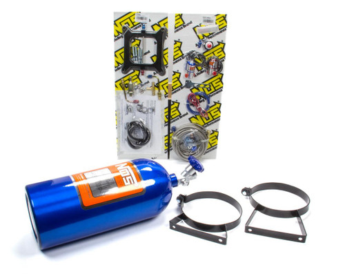 Nitrous Oxide Systems 05101NOS Nitrous Oxide System, Super Powershot, Wet, Single Stage, 100-175 HP, 10 lb Bottle, Blue, Square Bore, Kit
